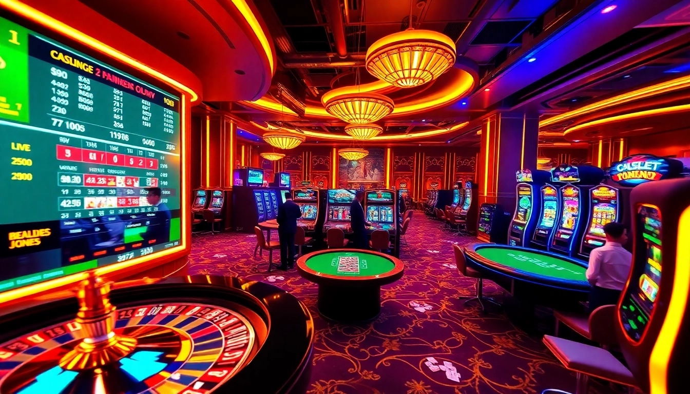 Experience the thrill at https://oxbet.boo/ with vibrant online casino elements like poker chips and slot machines.