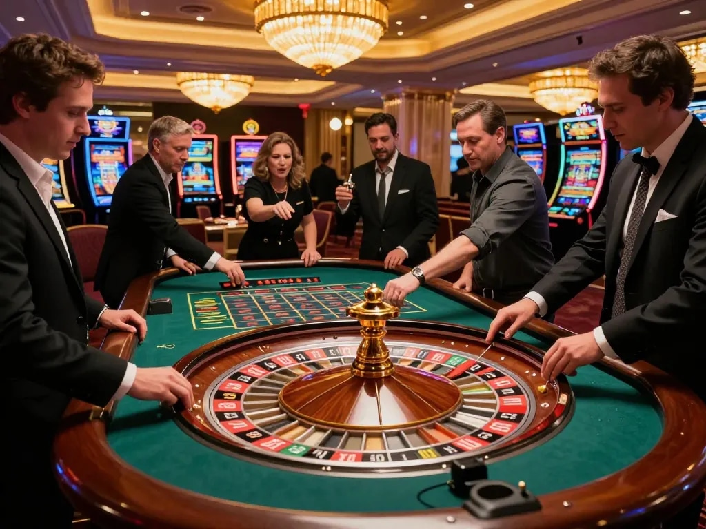 Experience classic roulette excitement at https://jtg88.com/ with players placing bets and a spinning wheel