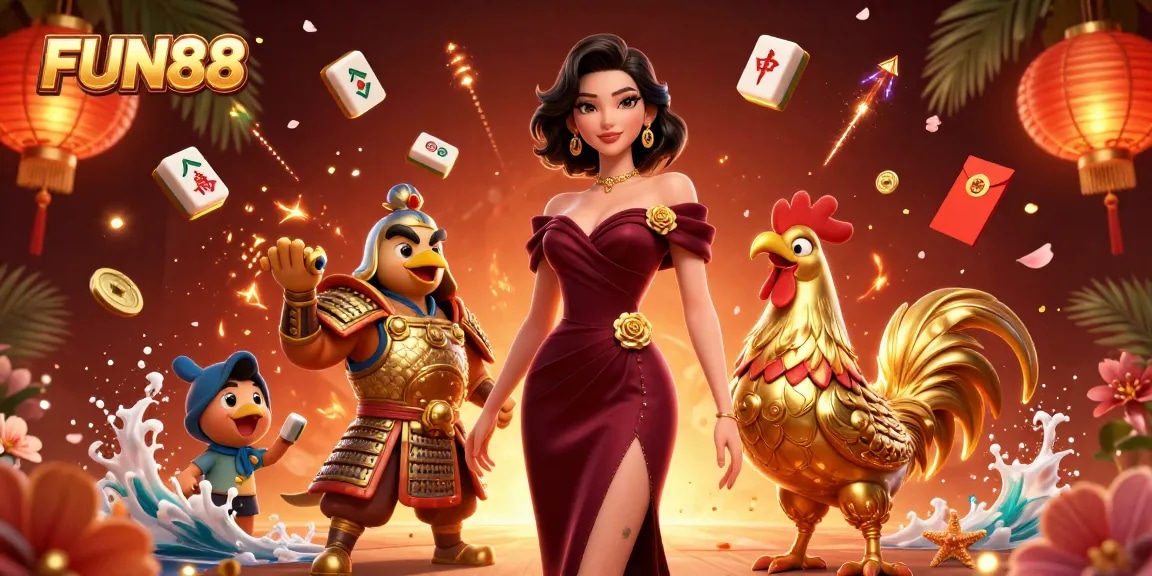 Experience the excitement of FUN88 with dynamic scenes from live casino and betting activities.