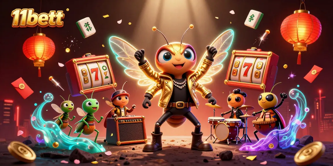 Experience thrilling gaming action with 11bett's vibrant 3D casino scene featuring dynamic characters and elements.