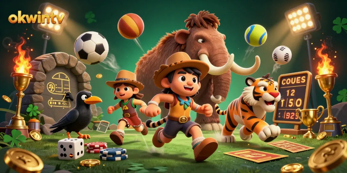 Engage with OKWINTV's dynamic casino scene featuring sports betting elements and thrilling visuals.