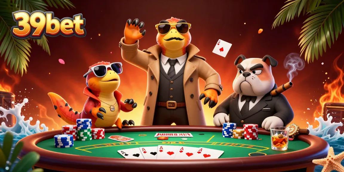 Players winning big at 39bet with exciting poker action and charismatic casino characters.