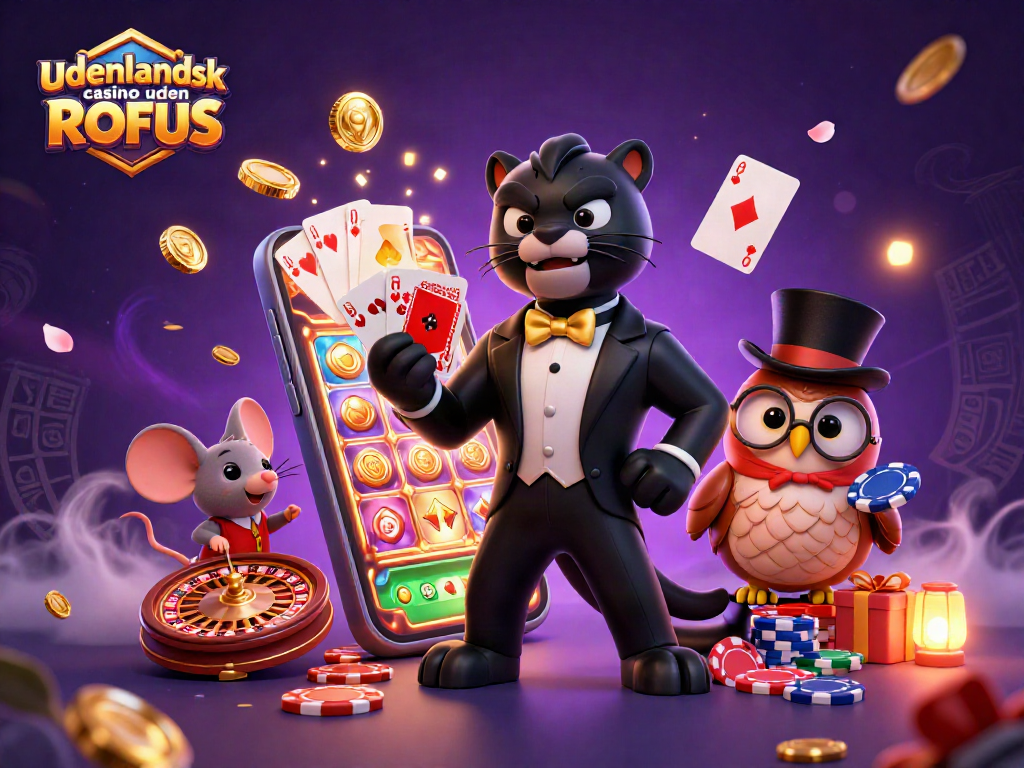 Experience the excitement of udenlandsk casino uden ROFUS with a stylish 3D panther dealer and fun casino elements.