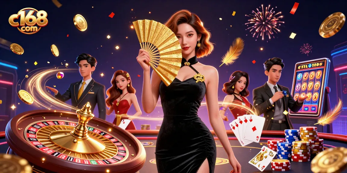 Experience exhilarating gaming at c168 com with stunning visuals and vibrant casino elements.