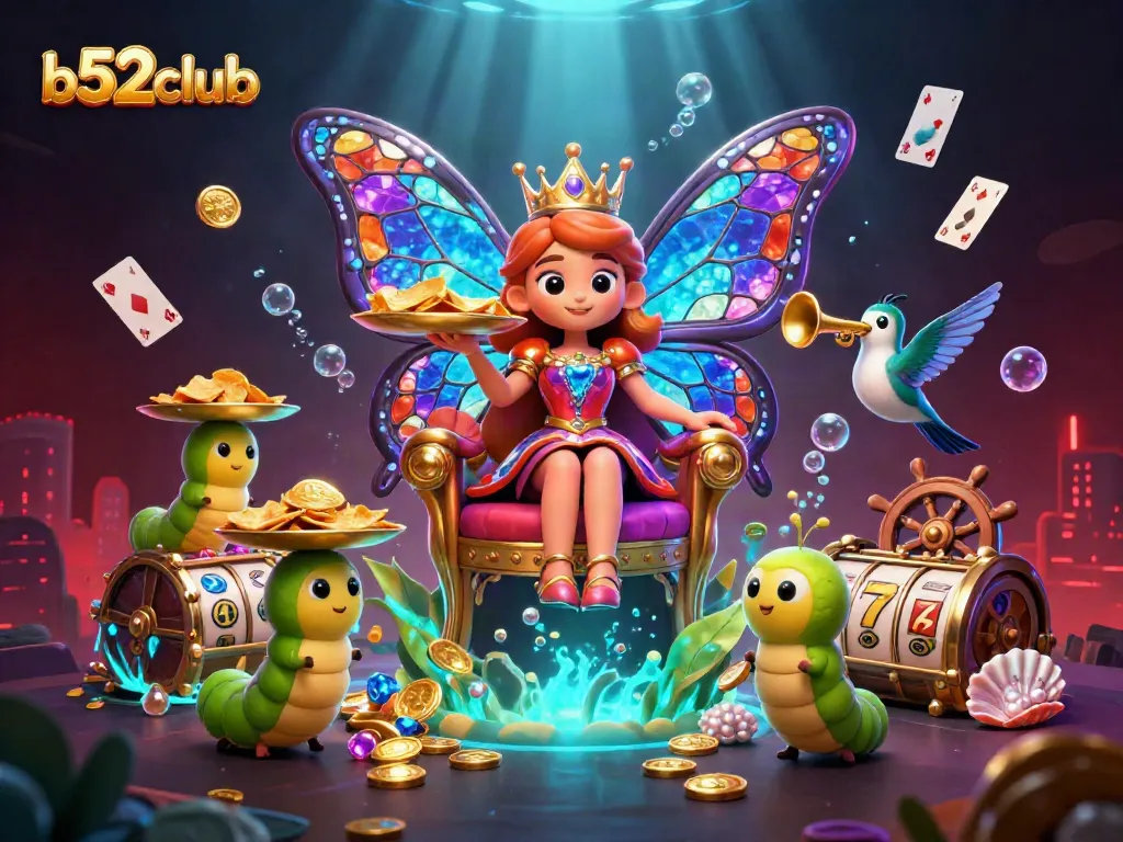 Engage in winning strategies with the b52club's vibrant casino-themed illustration