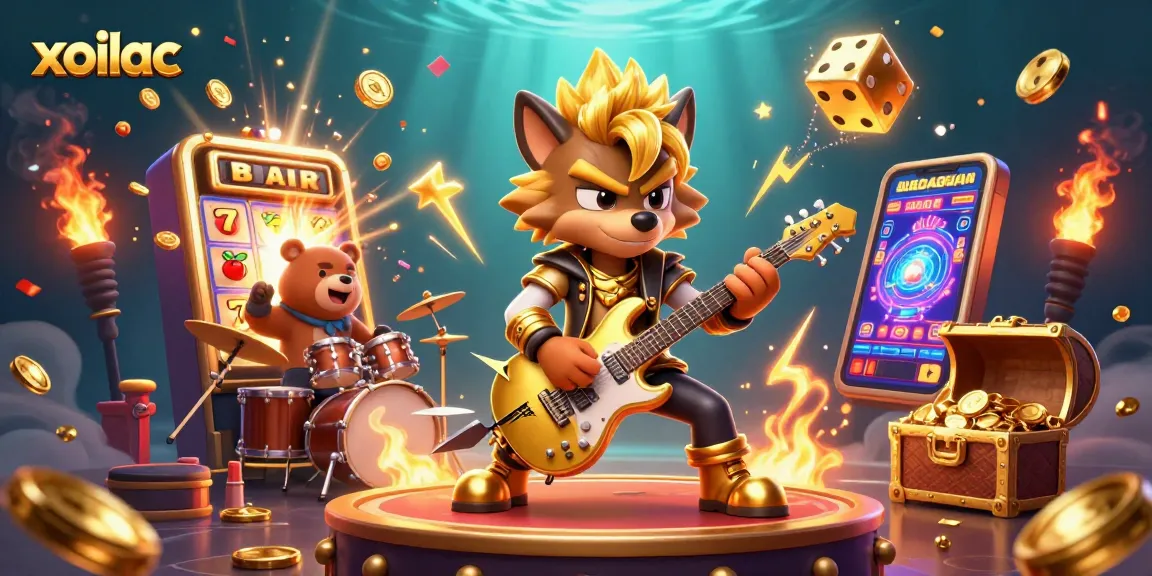 Experience the thrill of xoilac with a vibrant casino scene featuring spiky characters and explosive jackpots.