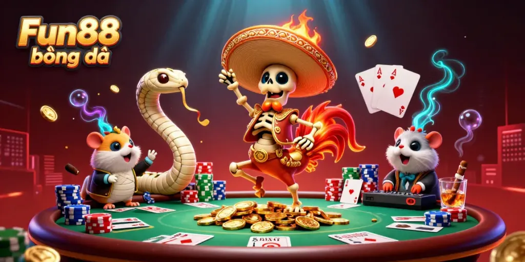 Experience the excitement of Fun88 bóng đá with vibrant characters and detailed casino elements.