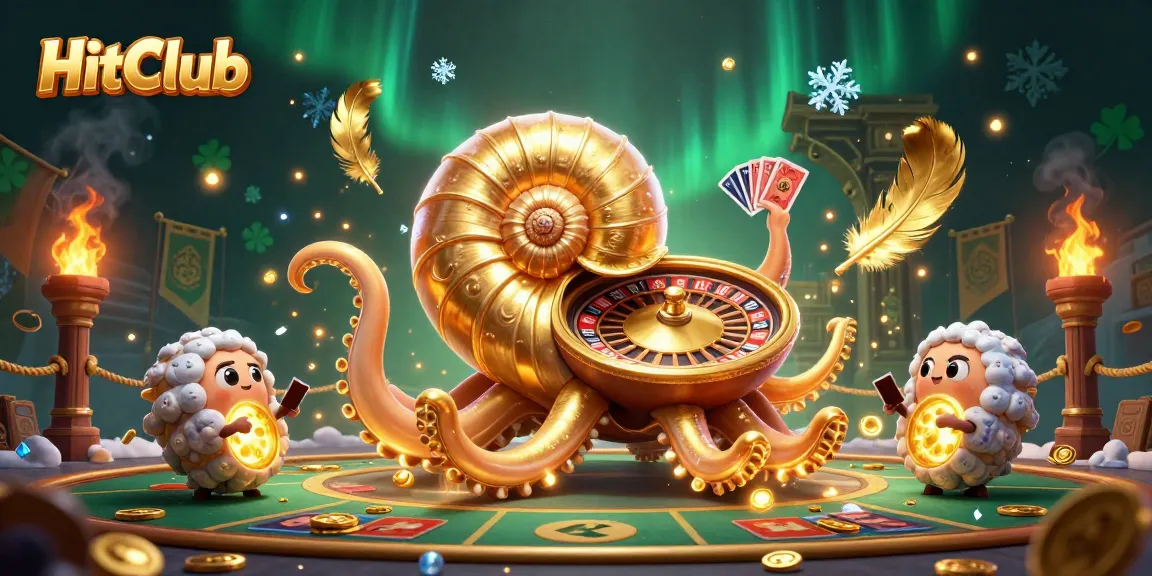 Engage in thrilling action at HitClub as a giant nautilus spins the roulette wheel amidst glowing companions.