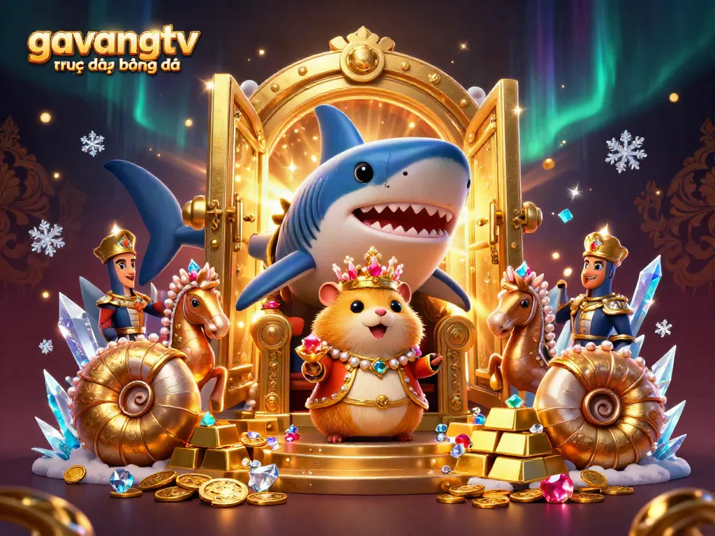 Experience thrilling play with gavangtv trực tiếp bóng đá featuring a playful golden hamster king and treasures.