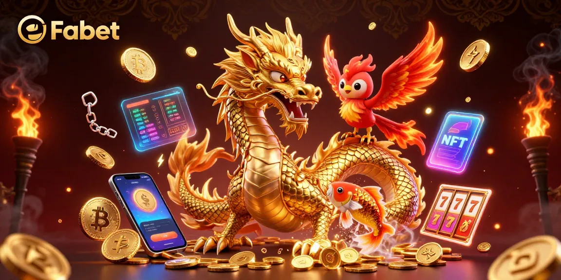 Fabet features an exciting casino scene with a golden dragon and vibrant gaming elements.