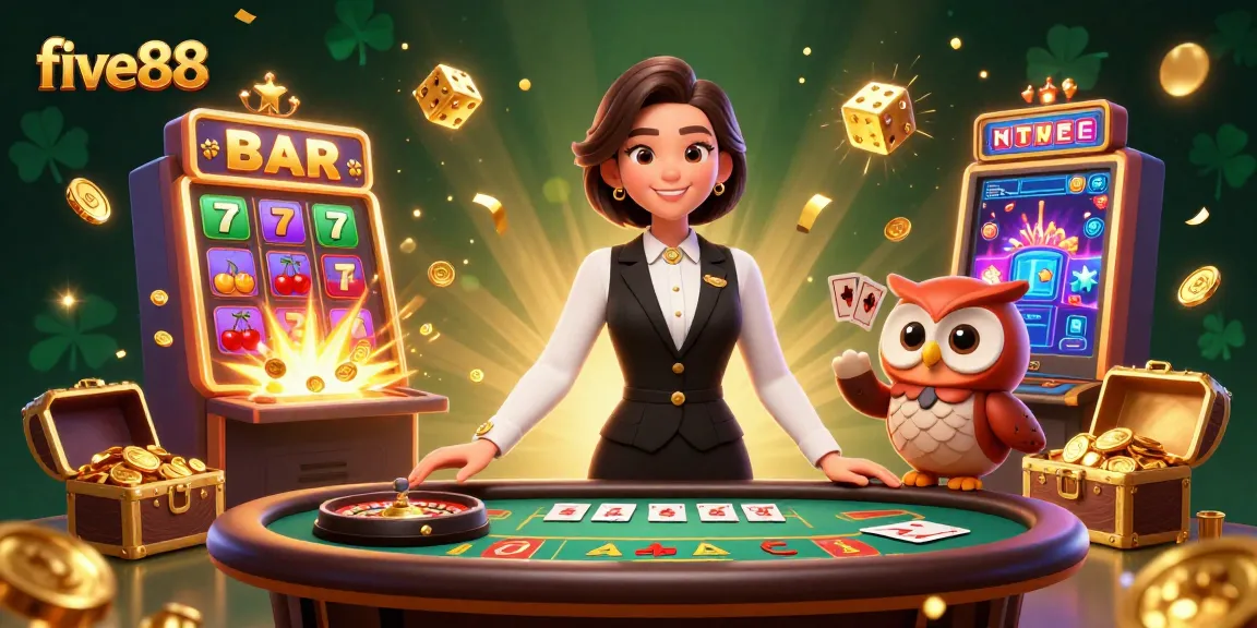 Experience the thrill at five88 with vibrant casino elements and engaging dealers.