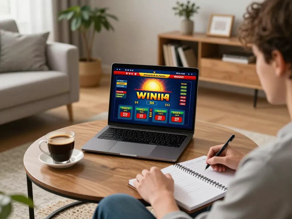 Playing on sunwin's online platform in a cozy living room, focusing on responsible gaming and strategy.