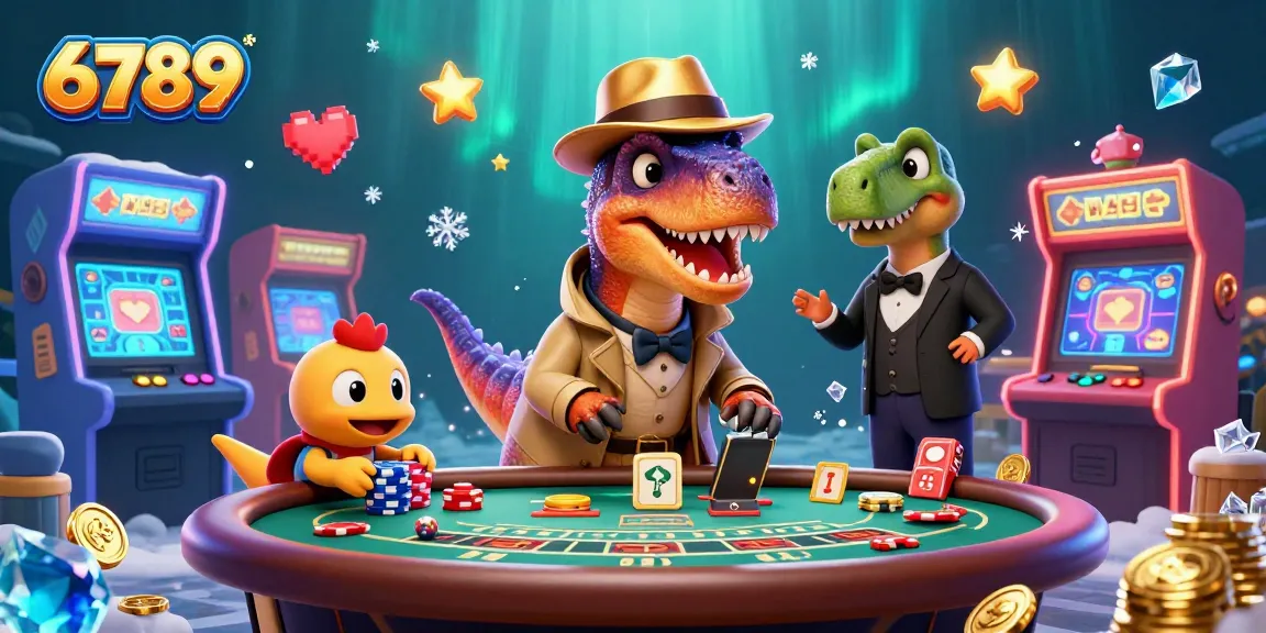 Experience thrilling gameplay at 6789 with a colorful casino scene filled with vibrant characters.