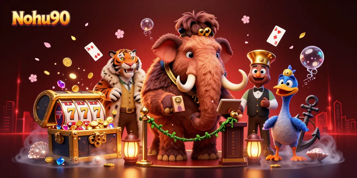 Nohu90 welcomes players with a vibrant casino scene featuring unique characters and dynamic gaming elements.