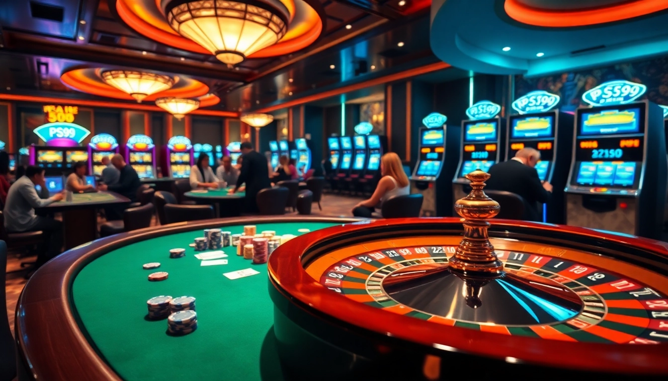 Engaging players at PS99 while placing bets in a luxurious casino atmosphere.