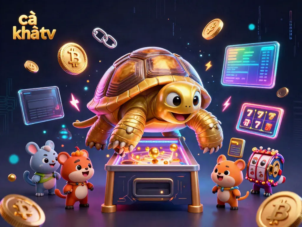Engage with cà khịa tv showcasing a lively golden tortoise pinball machine surrounded by vibrant casino elements.