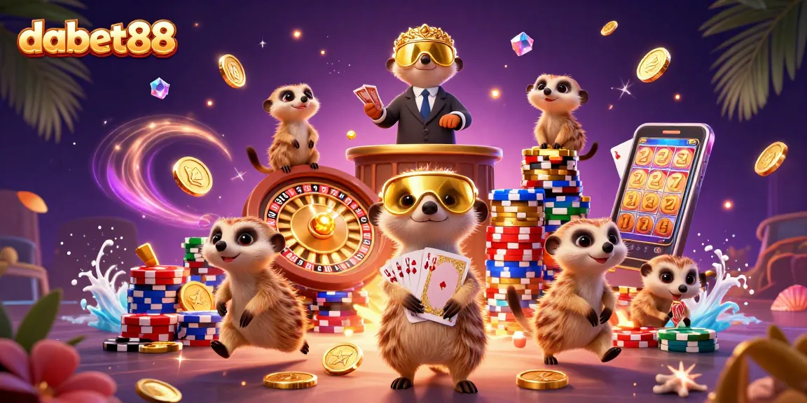 Experience dabet88’s animated casino magic with meerkats and dynamic gaming elements.
