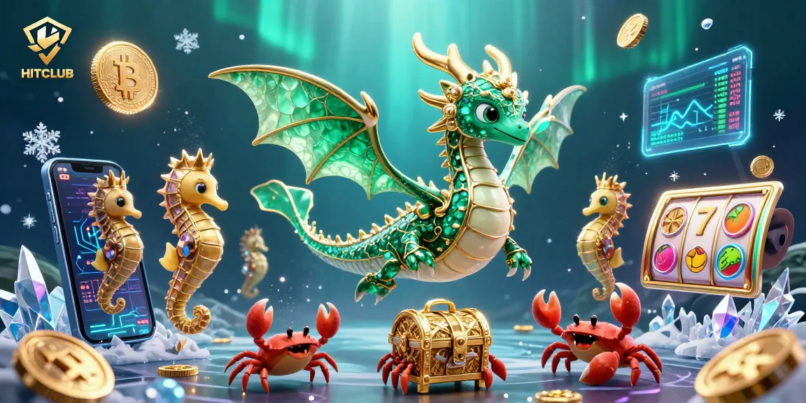 Join HITCLUB for exciting slot adventures with a 3D sea dragon and vibrant gaming elements.