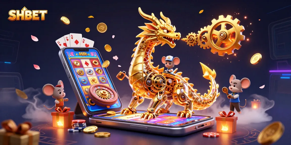 Experience thrilling games at SHBET with a golden dragon guarding your fortune and vibrant slot visuals.