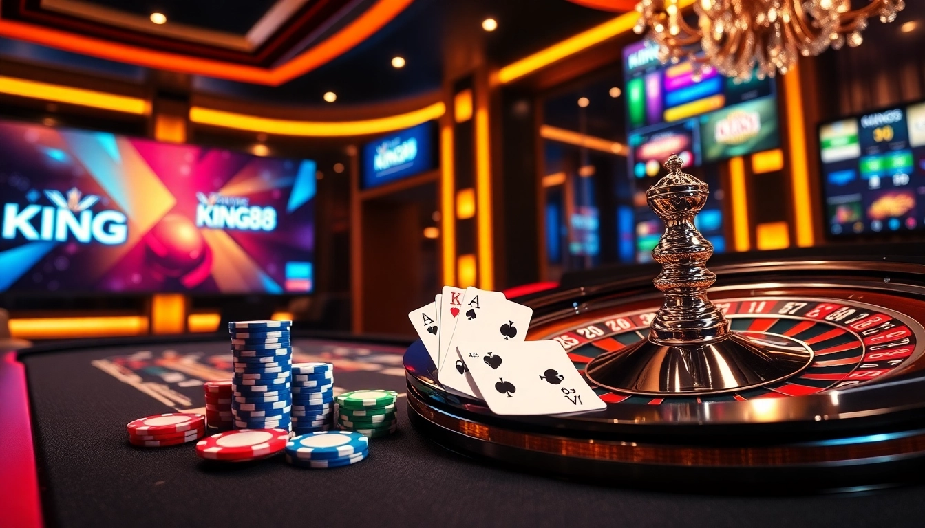 Experience the excitement of online gambling at https://king88.limited/ with vibrant casino visuals.