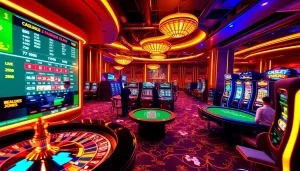 Experience the thrill at https://oxbet.boo/ with vibrant online casino elements like poker chips and slot machines.