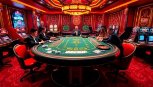 A vibrant B52 Club gaming scene showcasing excited players, luxury decor, and casino elements.